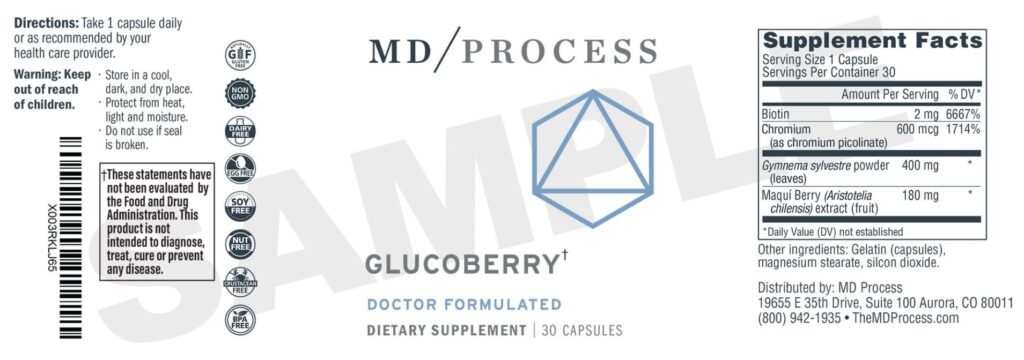 glucoberry ingredients label